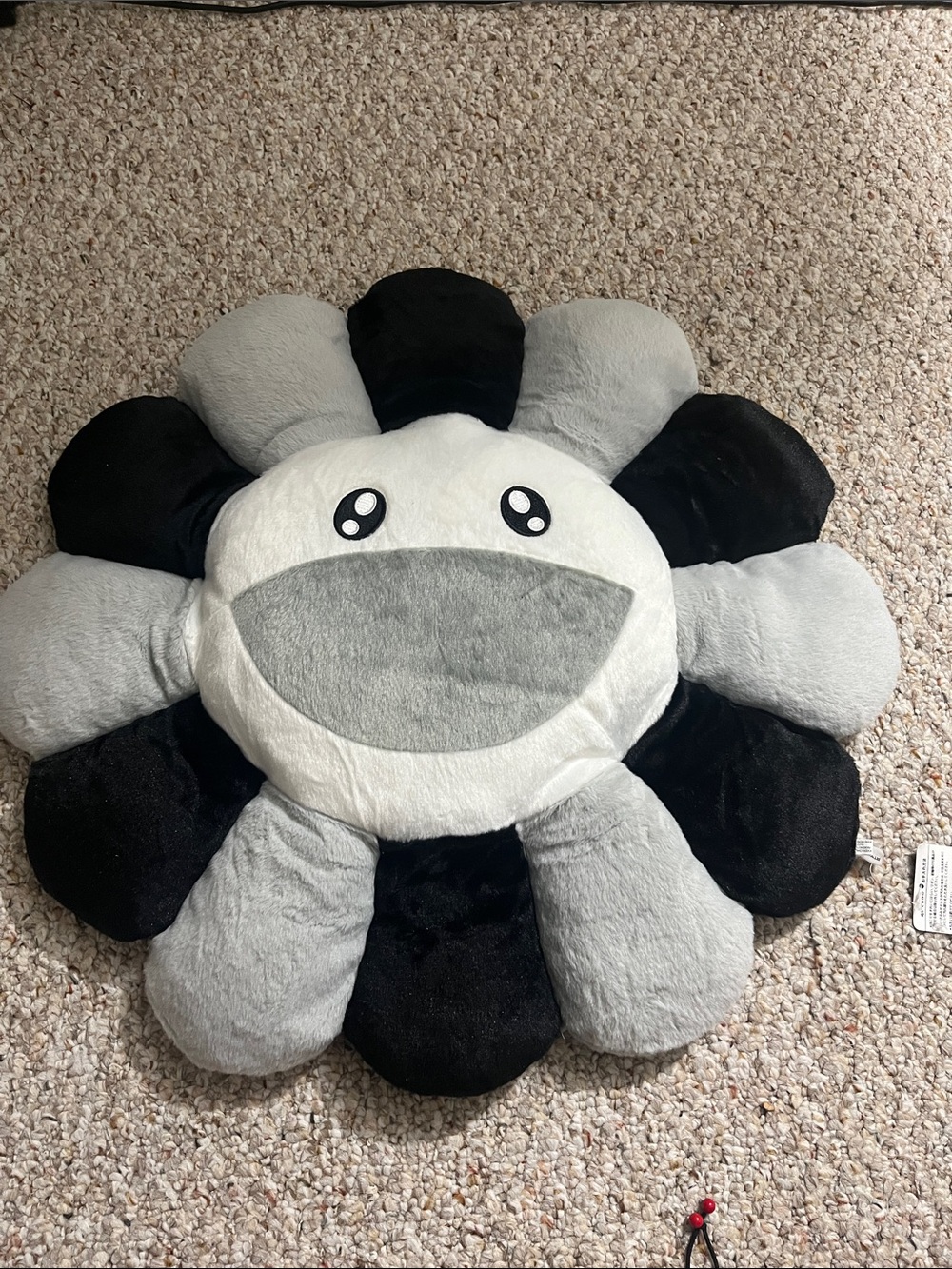 Takashi Murakami Flower Floor Pillow – Gray & Black 60CM